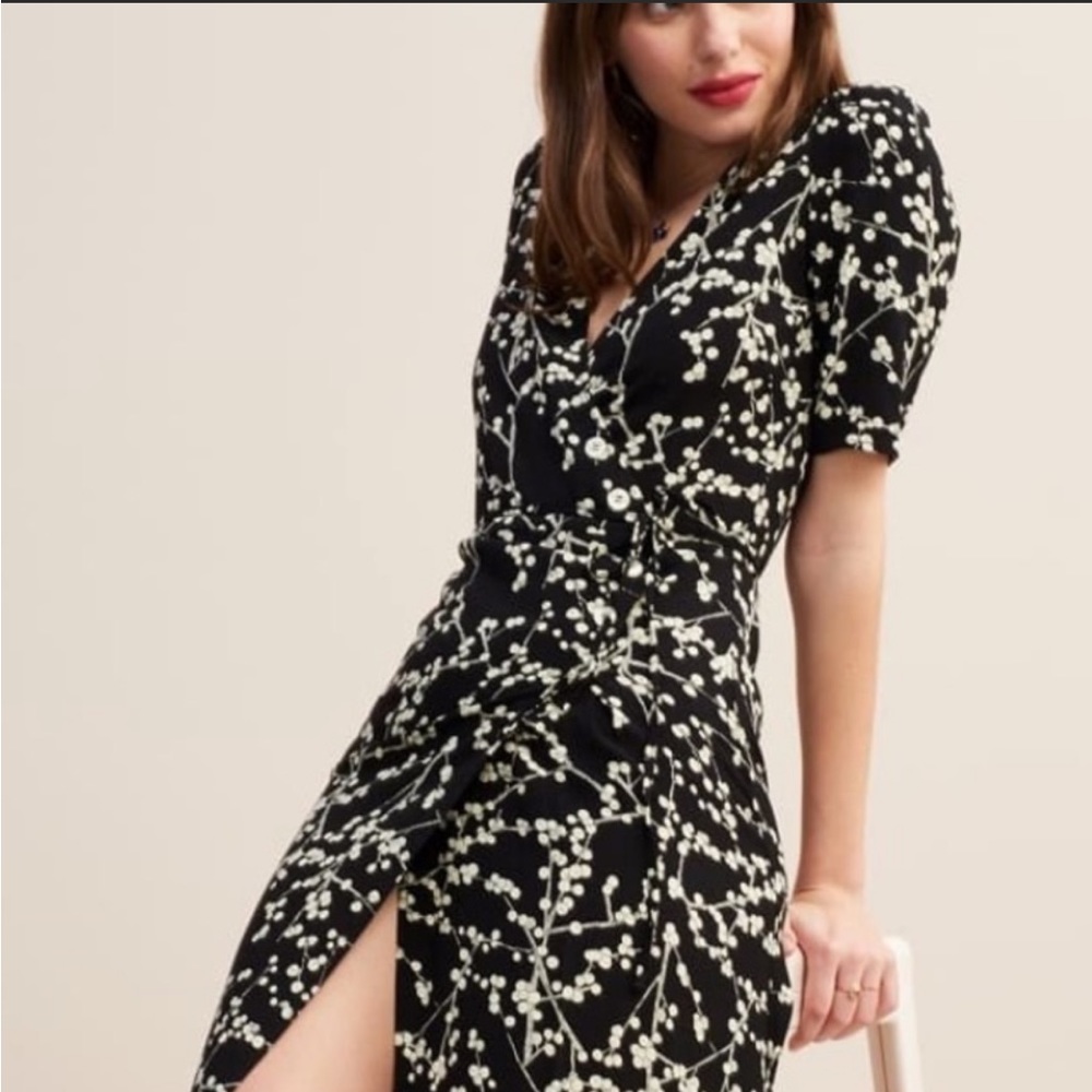 NWT Rouje Gabin dress size 4 (black with white print)